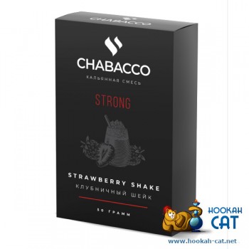 Бестабачная смесь для кальяна Chabacco Strawberry Shake (Чайная смесь Чабако Клубничный Шейк) Strong 50г - фото 1